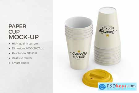 Stacked Paper Coffee Cup Mockup