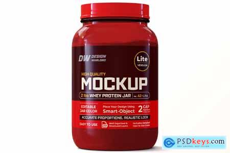 2 lbs Whey Protein Jar Mockup vol. A2-Lite