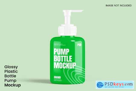 Glossy Plastic Bottle Pump Mockup