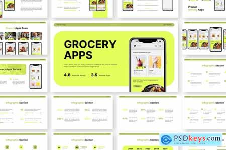 Grocery Apps - Mobile App Powerpoint Templates