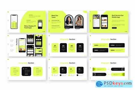 Food Apps - Mobile App & Saas Powerpoint Templates