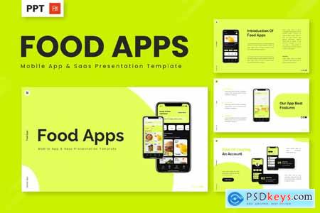 Food Apps - Mobile App & Saas Powerpoint Templates