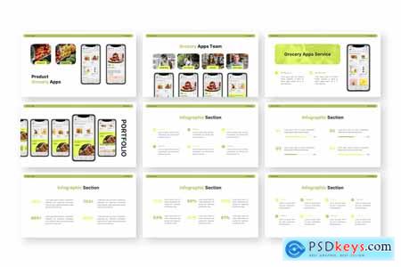 Grocery Apps - Mobile App Powerpoint Templates