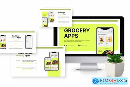 Grocery Apps - Mobile App Powerpoint Templates