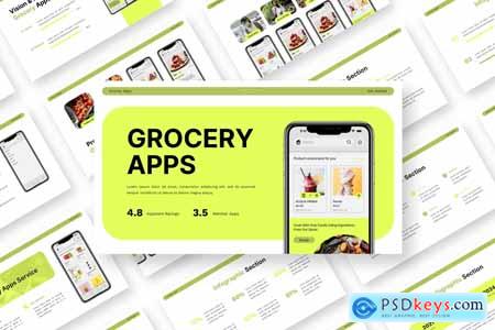 Grocery Apps - Mobile App Powerpoint Templates