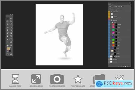 Soccer Football Uniform Mockup in Movement