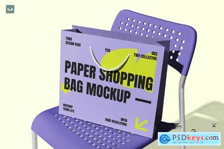 Paper Shopping Bag on a Chair Mockup 002