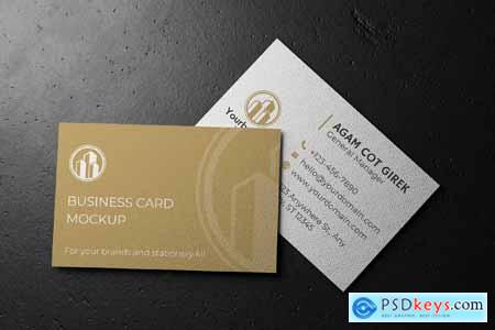 Close-up Dark Business Card Mockup