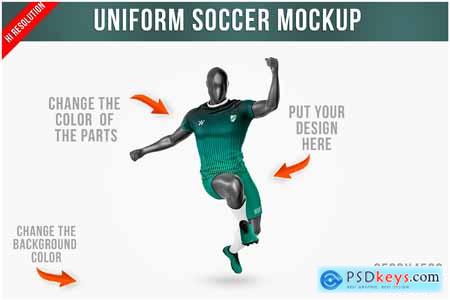 Soccer Football Uniform Mockup in Movement