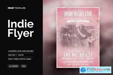 Indie Flyer Poster Template 6X3G6BZ