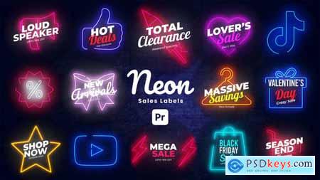 Neon Sale Labels for Premiere Pro 54151534