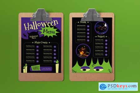 Purple Flat Design Halloween Food Menu