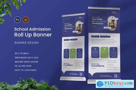 School Adminssion Roll Up Banner