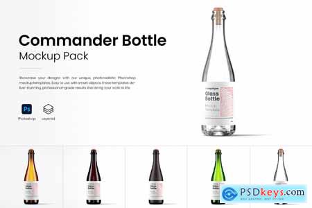 Commander Style Bottle Mockup Pack