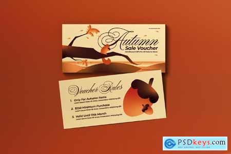 Cream Gradient Autumn Sale Voucher