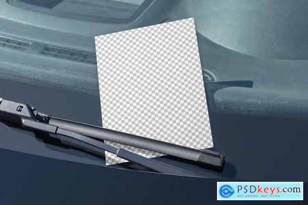 Flyer on Car Windshield Mockup