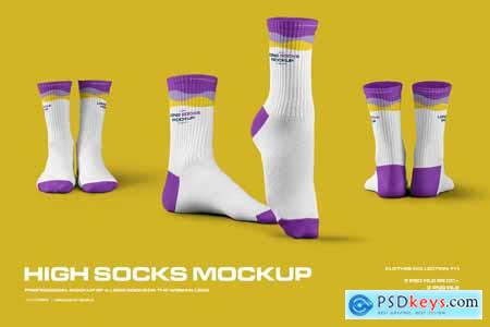 3 Mockups High Socks in the 3D Style