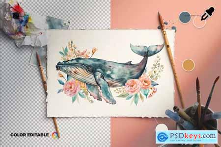 Creative Watercolor Tools and Paper Mockup Scene