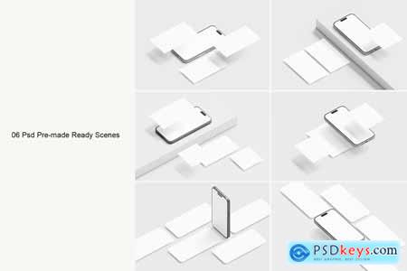 Isometric App Phone Screen Mockup