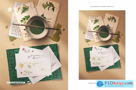 A5 Watercolor Paper Mockup Watercolor Scene