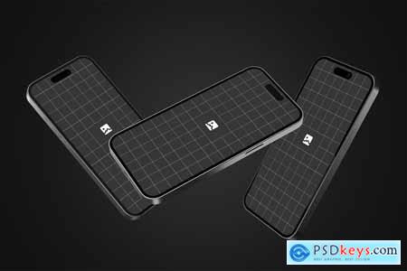 Floating Three iPhone Mockup 004