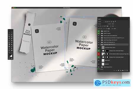 Two A5 Watercolor Paper Mockup