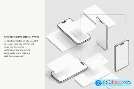 Isometric App Phone Screen Mockup