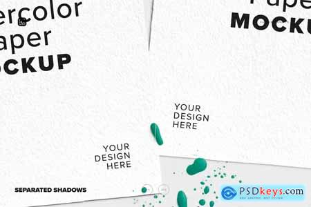 Two A5 Watercolor Paper Mockup