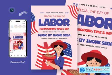 Instagram Labor Day Flyer Template