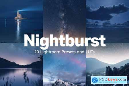 20 Nightburst Lightroom Presets and LUTs