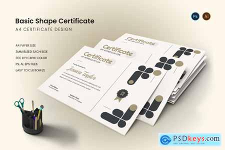 Basic Shape Certificate