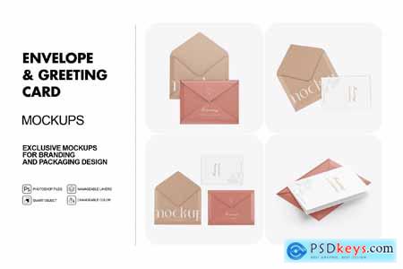 Envelope And Greeting Card Mockups - Set 02