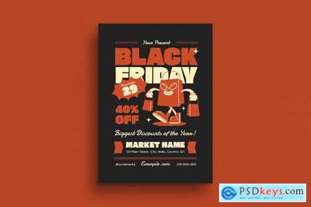 Retro Trendy Black Friday Event Flyer