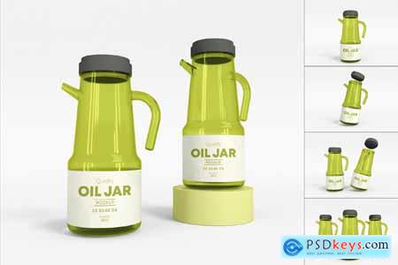 Cooking Oil Glass Jar Packaging Mockup Set