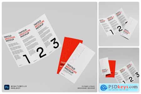 Flying 3 fold Brochure Mockup