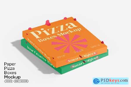 Paper Pizza Boxes Mockup