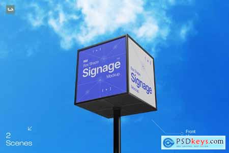 Box Shape Signage Mockup 004