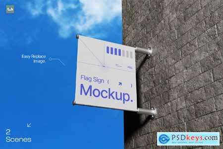 Flag Sign Mockup 004