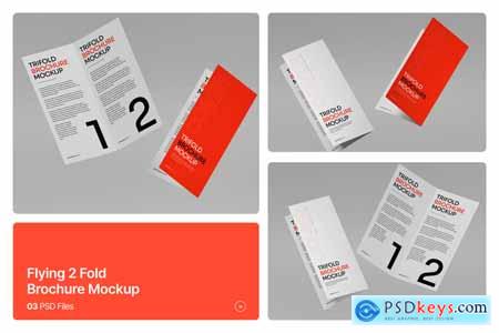 Flying 2 fold Brochure Mockup