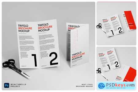 Neat 2 fold Brochure Mockup