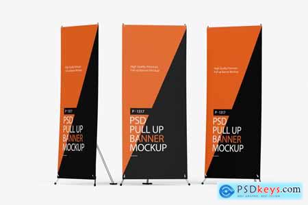 Roll-Up X Banner PSD Mockup