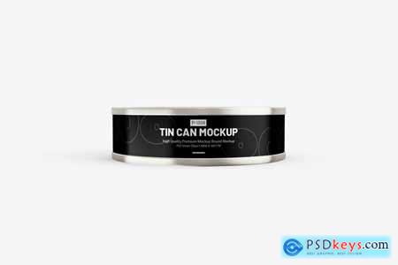 Metal Tin Can Food Container PSD Mockup Banding