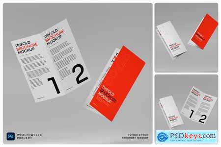 Flying 2 fold Brochure Mockup