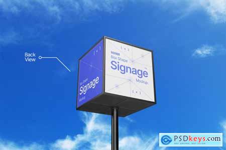 Box Shape Signage Mockup 004