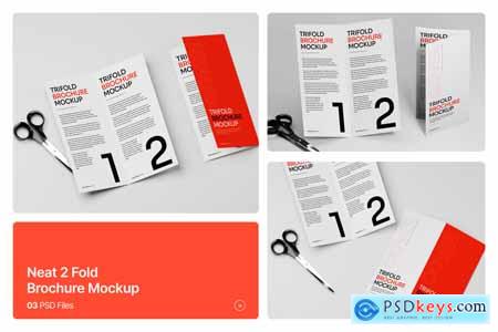 Neat 2 fold Brochure Mockup