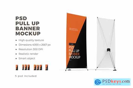 Roll-Up X Banner PSD Mockup