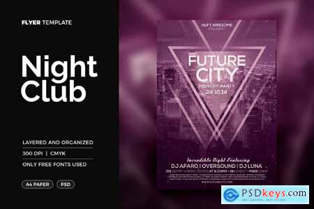 Night Club Flyer Poster Template EJST5HD