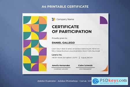 Certificate of Participation Template