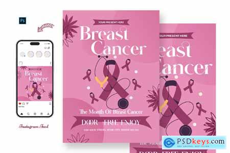 Breast Cancer Day Flyer Template