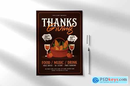 Happy Thanks Giving Flyer Templates 8QP3PHF